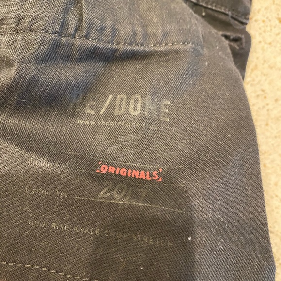 Re/Done High Rise Crop Raw Hem Distressed size 24 - Picture 14 of 16